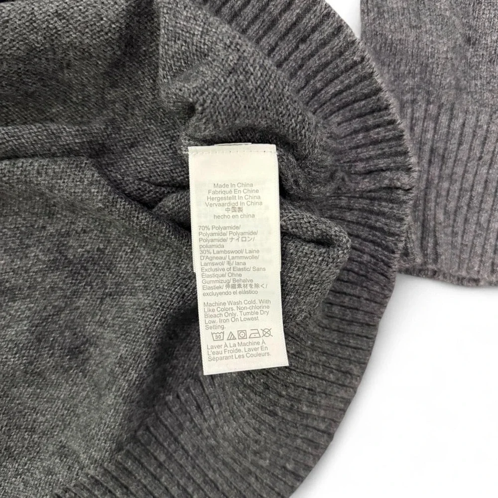 Normcore grandpa core unisex J.Crew gray heathered wool blend sweater Size L